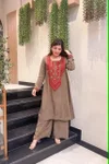 KF 1140 Kalaai French Crepe Embroidery Kurti With Bottom
